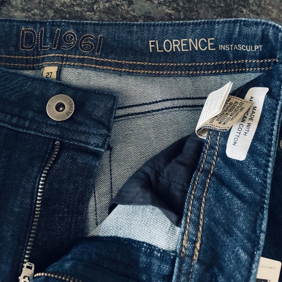 DL1961 Instasculpt Florence Women's Dark Blue Patterned Jeans - Picture 5 of 16